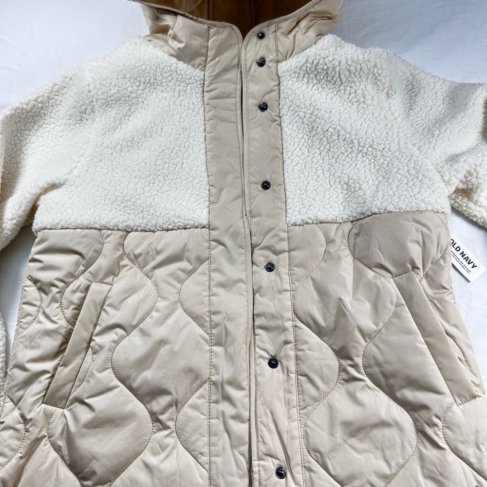 Hooded Sherpa Quilted Hybrid Coat for Girls size 14 - 16 NWT - Picture 11 of 13